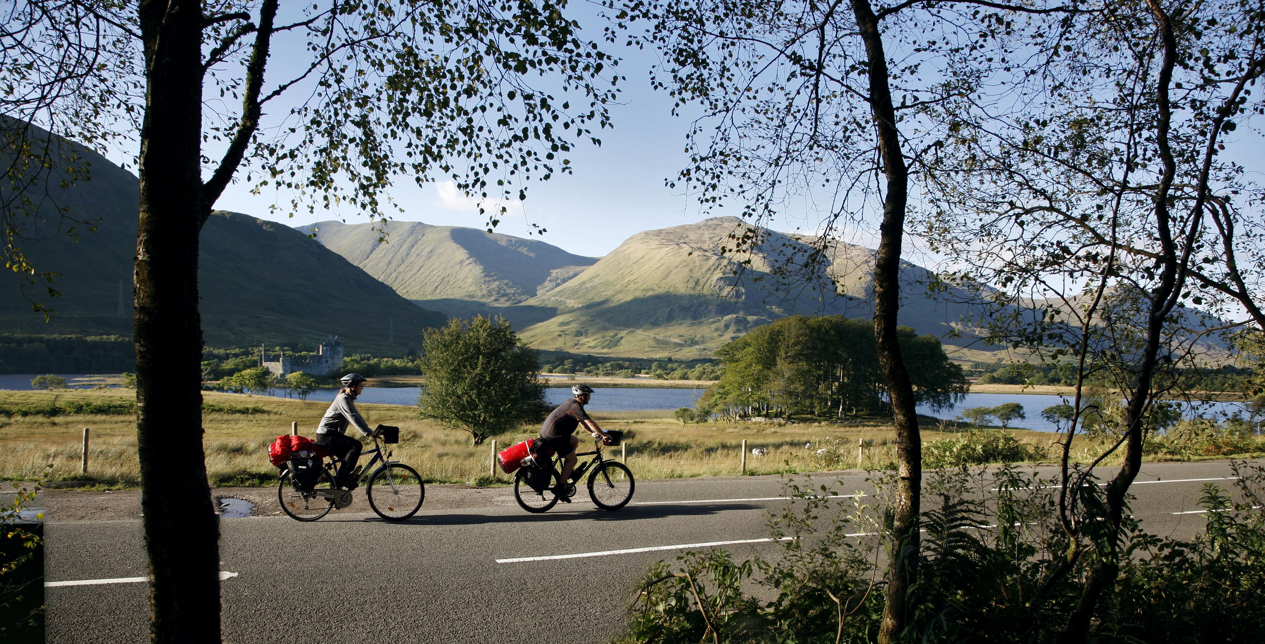 Mountains and cyclists